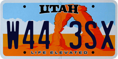 UT license plate W443SX
