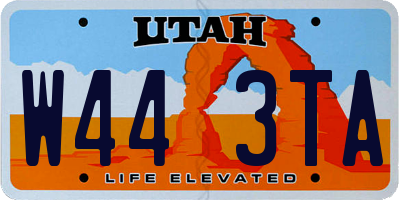 UT license plate W443TA