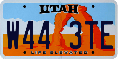 UT license plate W443TE