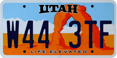 UT license plate W443TF