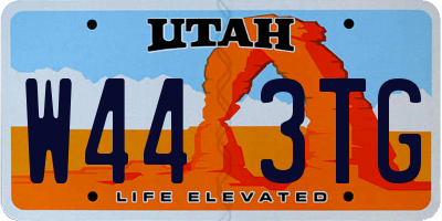 UT license plate W443TG