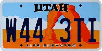UT license plate W443TI