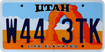 UT license plate W443TK