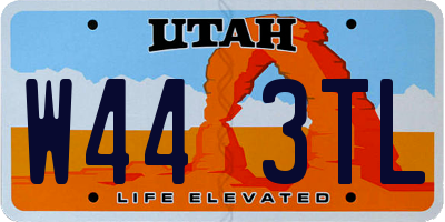 UT license plate W443TL