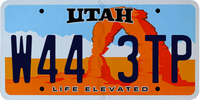 UT license plate W443TP