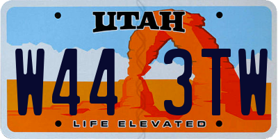 UT license plate W443TW