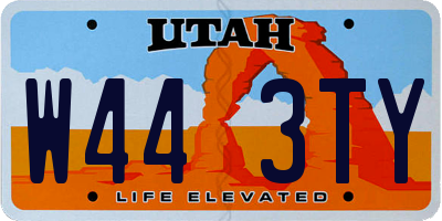 UT license plate W443TY