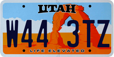 UT license plate W443TZ