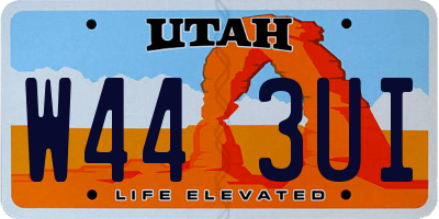 UT license plate W443UI