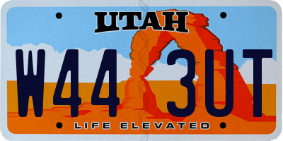 UT license plate W443UT