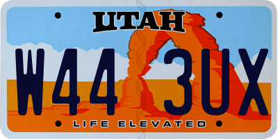 UT license plate W443UX