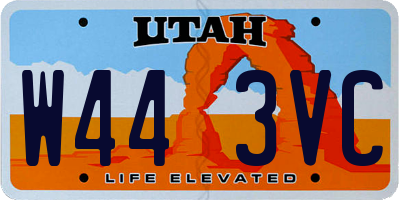 UT license plate W443VC
