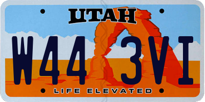 UT license plate W443VI