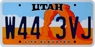 UT license plate W443VJ