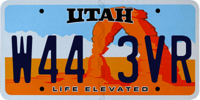 UT license plate W443VR