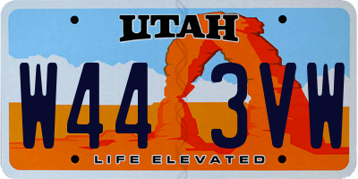 UT license plate W443VW