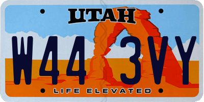 UT license plate W443VY