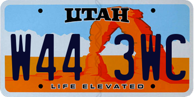 UT license plate W443WC