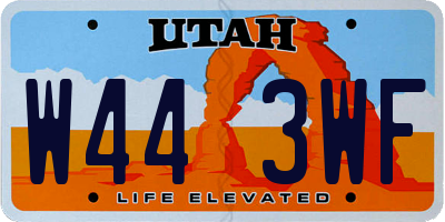 UT license plate W443WF