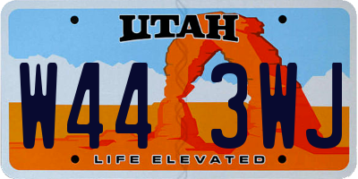 UT license plate W443WJ