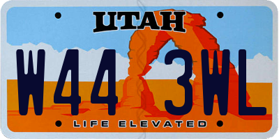 UT license plate W443WL