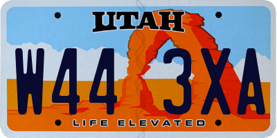 UT license plate W443XA