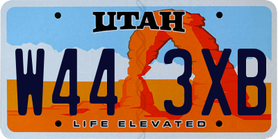 UT license plate W443XB