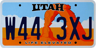 UT license plate W443XJ