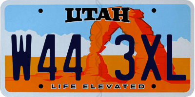 UT license plate W443XL