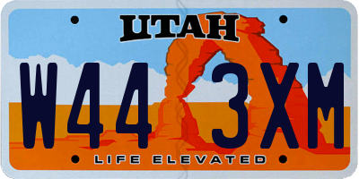 UT license plate W443XM