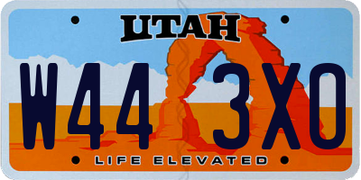UT license plate W443XO