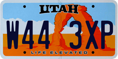 UT license plate W443XP