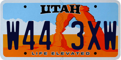 UT license plate W443XW