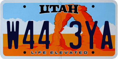UT license plate W443YA