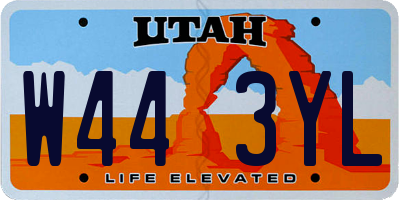 UT license plate W443YL