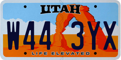 UT license plate W443YX
