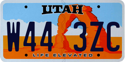 UT license plate W443ZC