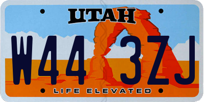 UT license plate W443ZJ