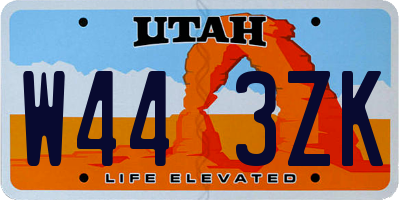 UT license plate W443ZK