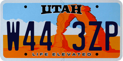 UT license plate W443ZP