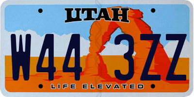 UT license plate W443ZZ