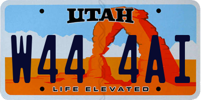 UT license plate W444AI