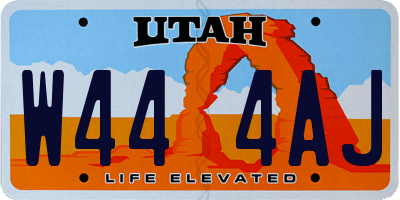 UT license plate W444AJ