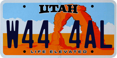UT license plate W444AL