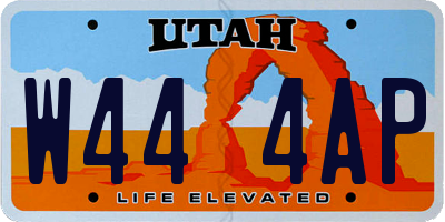 UT license plate W444AP