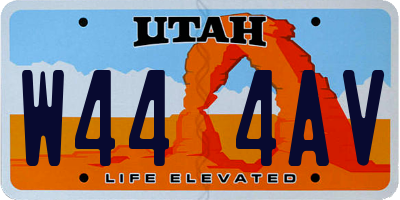 UT license plate W444AV