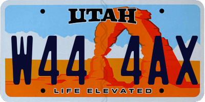 UT license plate W444AX
