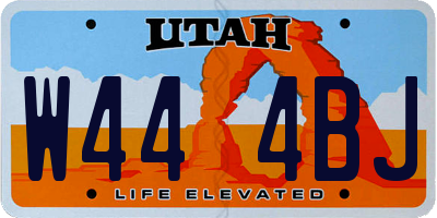 UT license plate W444BJ