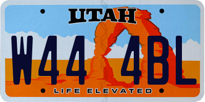 UT license plate W444BL