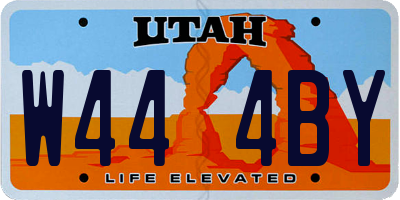 UT license plate W444BY